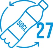 Number of 50 cl plastic bottles used to produce this recycled polyester product.